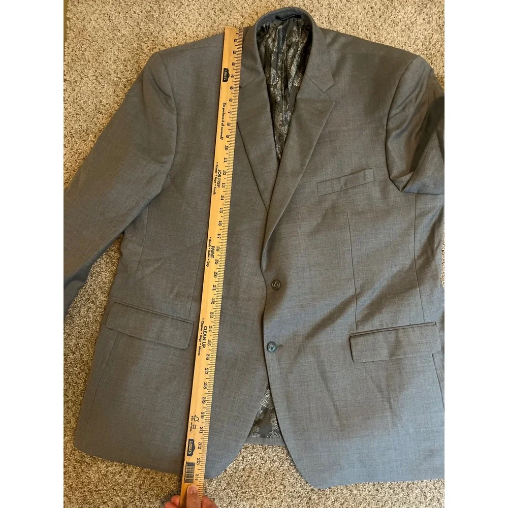 Jos A Bank Men's Sport Coat 50L Gray Two Button Wool Blend Blazer Jacket
